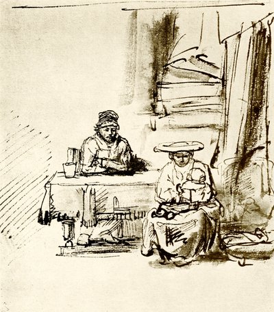 Familienszene von Rembrandt van Rijn