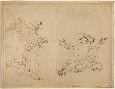 Hagar sitzt am Brunnen von Rembrandt van Rijn