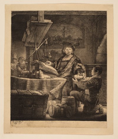 Jan Uytenbogaert, Generalempfänger ("Der Goldwäger") von Rembrandt van Rijn