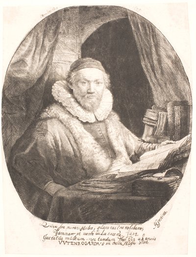 Jan Uytenbogaert, Prediger der Sekte der arminianischen Remonstranten von Rembrandt van Rijn