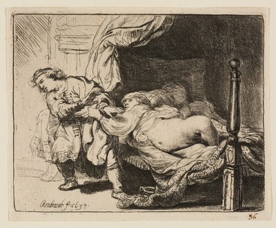 Joseph und Potiphars Frau von Rembrandt van Rijn