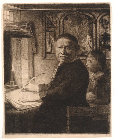 Lieven Williemsz van Coppenol, Schreibmeister: die kleinere Platte von Rembrandt van Rijn