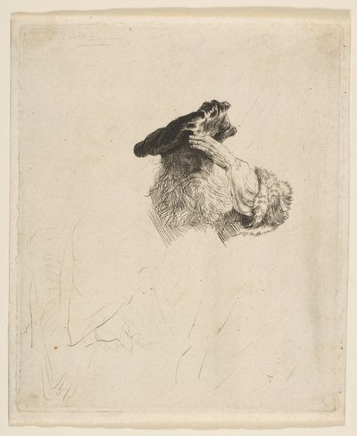 Alter Mann, der seine Augen mit der Hand beschattet, ca. 1639 von Rembrandt van Rijn