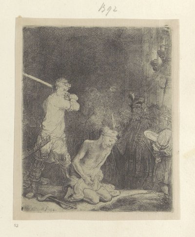 Enthauptung von Johannes dem Täufer (Recueil de quatre-vingt-cinq estampes originales) von Rembrandt van Rijn