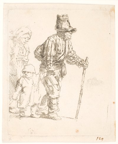 Bauernfamilie auf Wanderschaft von Rembrandt van Rijn