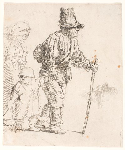 Bauernfamilie auf Wanderschaft von Rembrandt van Rijn
