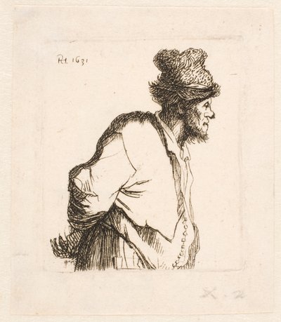 Bauer mit hinter dem Rücken verschränkten Händen von Rembrandt van Rijn