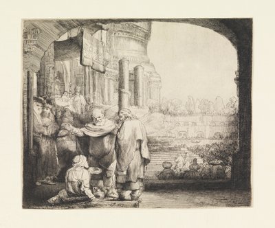 Petrus und Johannes heilen den Lahmen am Tempeltor von Rembrandt van Rijn