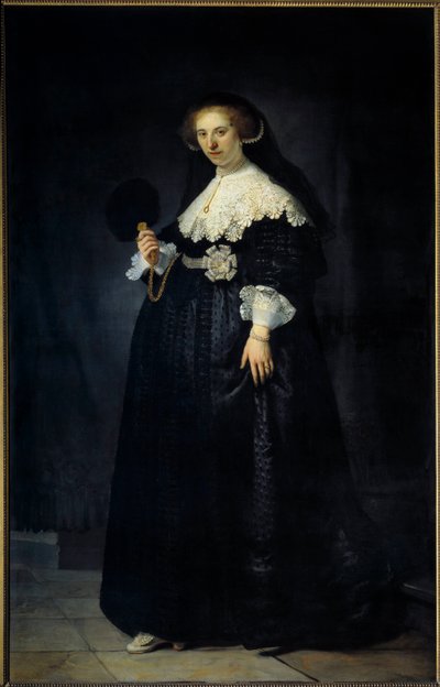 Ganzkörperporträt von Oopjen Coppit, Frau von Maertens Soolmans von Rembrandt van Rijn
