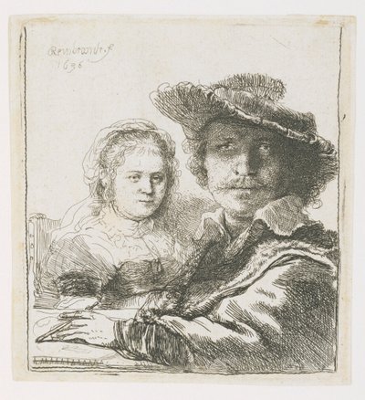 Rembrandt und seine Frau Saskia, 1636 von Rembrandt van Rijn