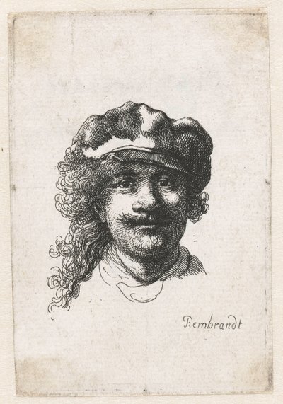 Selbstporträt mit weicher Mütze (Detail) von Rembrandt van Rijn