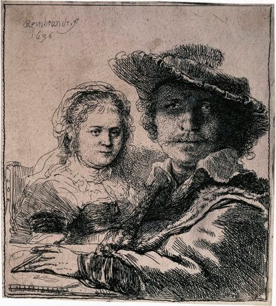 Selbstporträt mit Saskia, 1636 von Rembrandt van Rijn