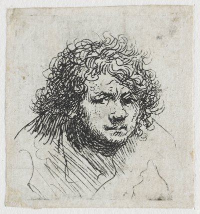 Selbstporträt nach vorne gelehnt: Büste von Rembrandt van Rijn