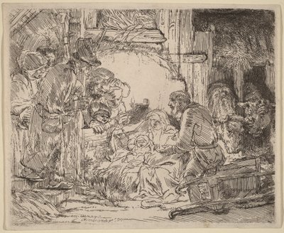 Die Anbetung der Hirten: mit der Lampe von Rembrandt van Rijn
