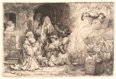 Der Engel verlässt Tobits Familie von Rembrandt van Rijn