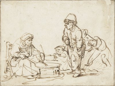 Die Pfannkuchenfrau, um 1635 von Rembrandt van Rijn