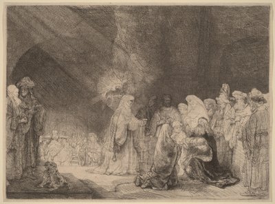 Die Darstellung im Tempel: Länglicher Druck von Rembrandt van Rijn