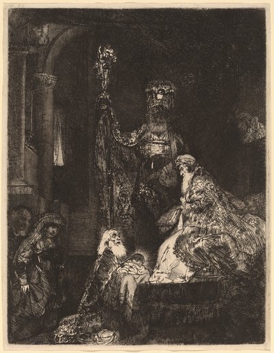 Die Darstellung im Tempel im Dunklen Stil von Rembrandt van Rijn