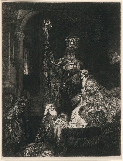 Die Darstellung im Tempel in der dunklen Manier von Rembrandt van Rijn