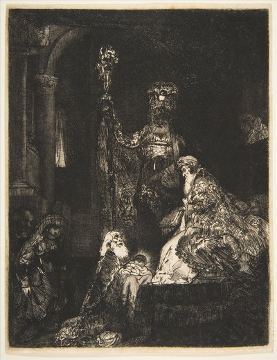 Die Darstellung im Tempel in der Dunkelheit, ca. 1654 von Rembrandt van Rijn