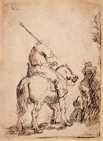 Der Soldat mit Turban zu Pferd, 1632 von Rembrandt van Rijn