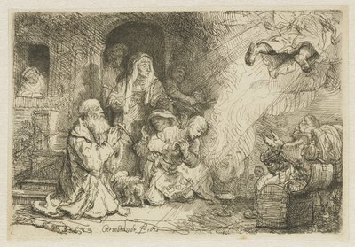Der Engel verlässt die Familie von Tobias von Rembrandt van Rijn