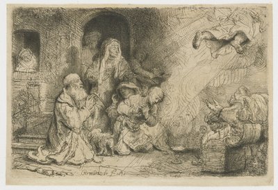 Der Engel verlässt die Familie des Tobias von Rembrandt van Rijn
