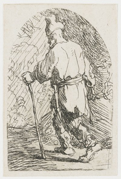 Die Flucht nach Ägypten: eine Skizze: St. Joseph von Rembrandt van Rijn
