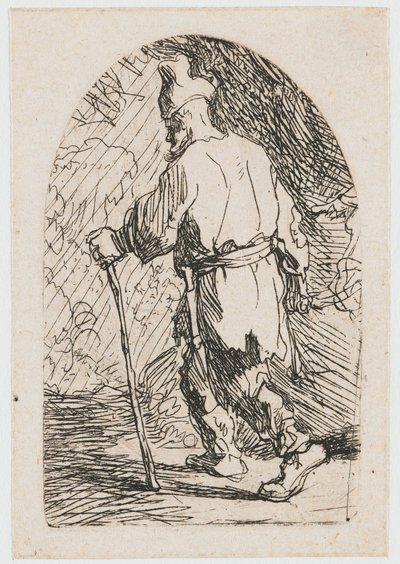 Die Flucht nach Ägypten: eine Skizze: St. Joseph von Rembrandt van Rijn