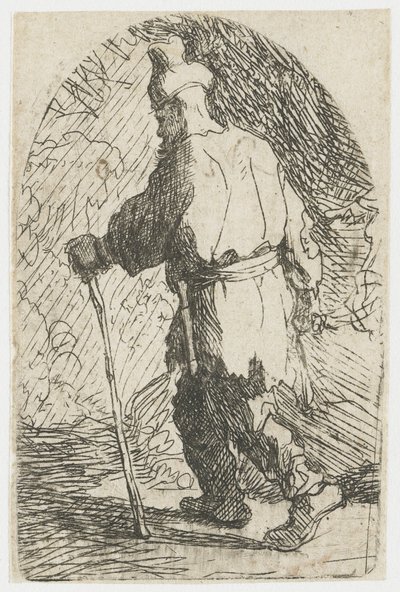 Die Flucht nach Ägypten: eine Skizze: St. Joseph von Rembrandt van Rijn