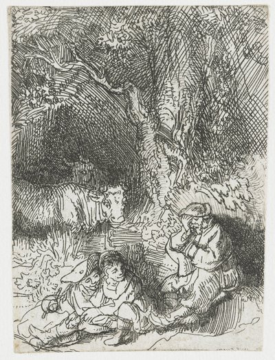 Der schlafende Hirte von Rembrandt van Rijn