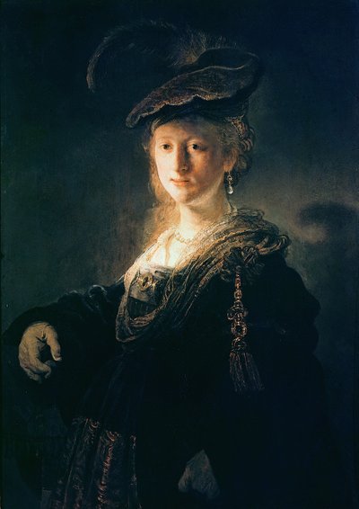 Junge Frau in Kostüm von Rembrandt van Rijn