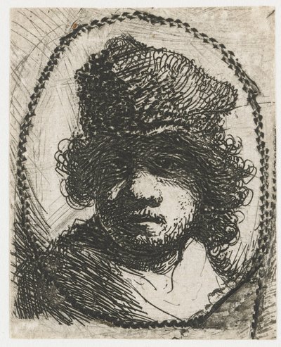 Selbstporträt mit Pelzmütze von Rembrandt van Rijn