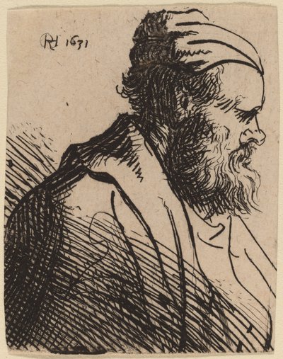 Stupsnasiger Mann mit Mütze von Rembrandt van Rijn and Studio of Rembrandt