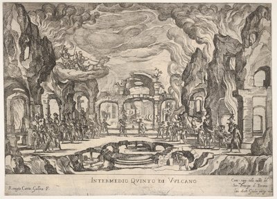 Fünftes Zwischenspiel: Vulkan, aus der Serie Sieben Zwischenspiele..., 1608 von Remigio Cantagallina