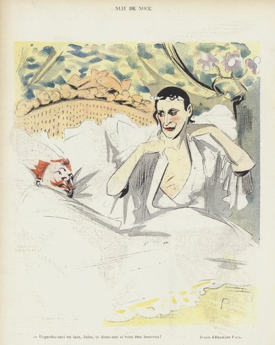 Hochzeitsnacht. Illustration für Le Rire von Rene George Hermann Paul