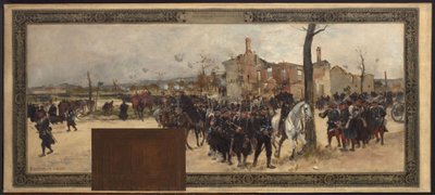 Skizze für das Büro des Präfekten im Pariser Rathaus: Äußere Verteidigung von Rene Joseph Gilbert