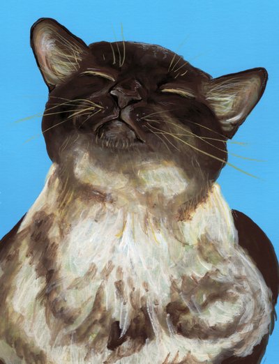 Glückliche Braune Katze von Renee Machan Cottagecore Artist
