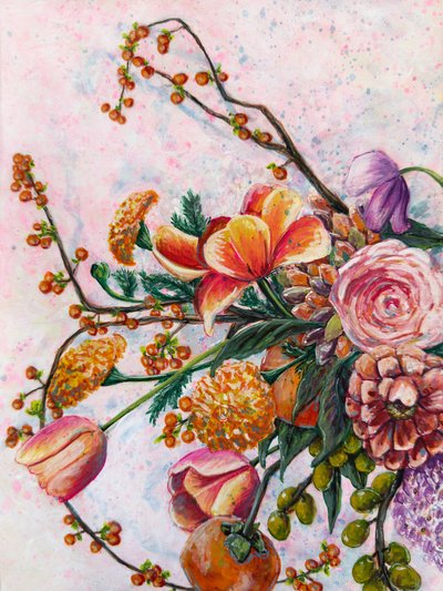 Lebhaftes Herbstbouquet von Renee Machan Cottagecore Artist