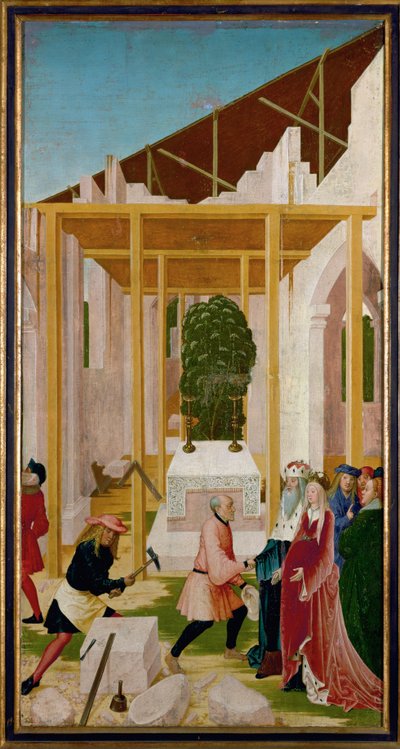 Der Bau des Stifts Klosterneuburg, Österreich von Reuland the Elder Frueauf