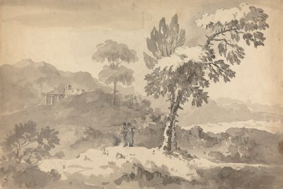 Drei Figuren in einer Landschaft von Rev. William Gilpin