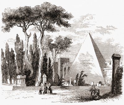 Der protestantische Friedhof und die Pyramide des Cestius, Rom, Italien im späten 19. Jahrhundert. Aus Italienischen Bildern von Rev. Samuel Manning, veröffentlicht ca. 1890 von Reverend Samuel Manning