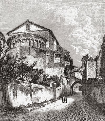 Die Kirche Santi Giovanni e Paolo, Celian Hill, Rom, Italien im späten 19. Jahrhundert. Aus Italienische Bilder von Rev. Samuel Manning, veröffentlicht ca. 1890. von Reverend Samuel Manning