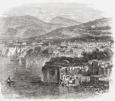 Blick auf Sorrent, Kampanien, Süditalien im späten 19. Jahrhundert. Aus Italienische Bilder von Rev. Samuel Manning, veröffentlicht um 1890. von Reverend Samuel Manning