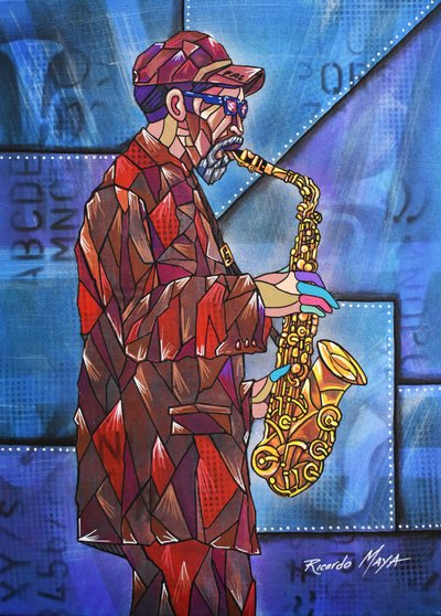 Geometrischer Jazzmann von Ricardo Maya