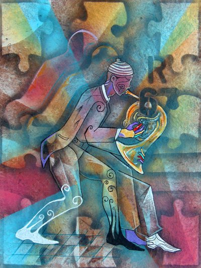 Lebendiger Jazzmusiker von Ricardo Maya