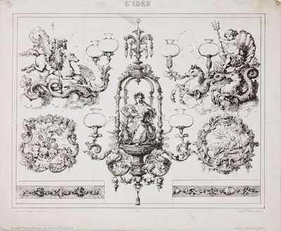 Gas- oder Ölkronleuchter, Paris, Frankreich, ca. 1860 von John Pardon
