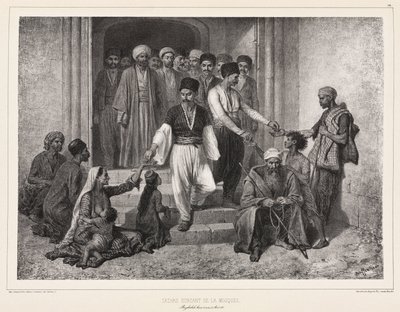 Tataren verlassen die Moschee, Baghtscheh-Sarai, Krim von John Pardon