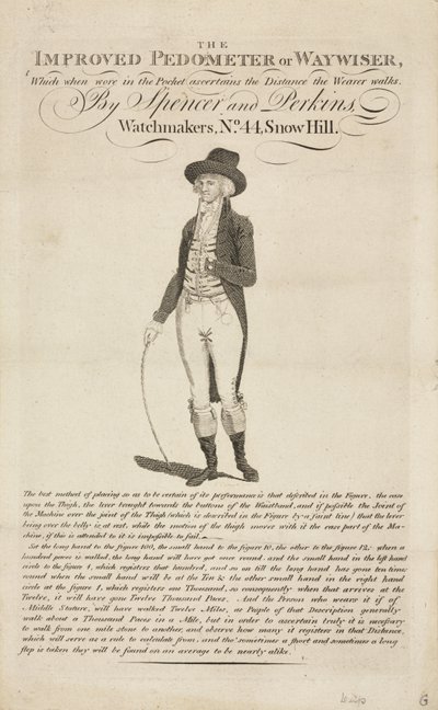 Der verbesserte Pedometer oder Wegweiser, ca. 18. Jahrhundert von John Pardon