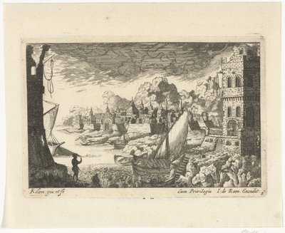 Stadtansicht mit Fischerhafen und anlegendem Boot von Richard Adam